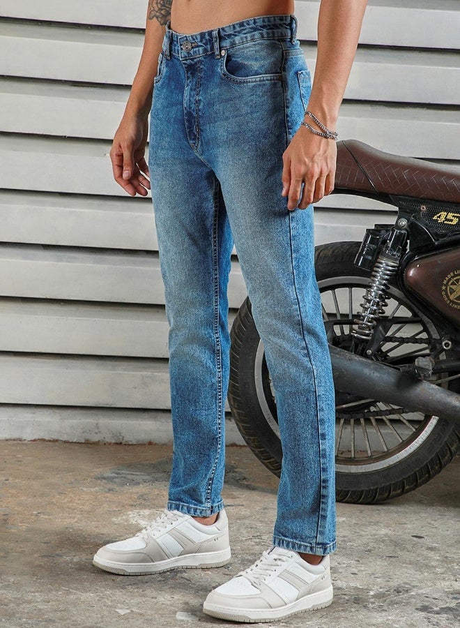 Men’s Straight Tapered Indigo Jeans – Stylish and Easy