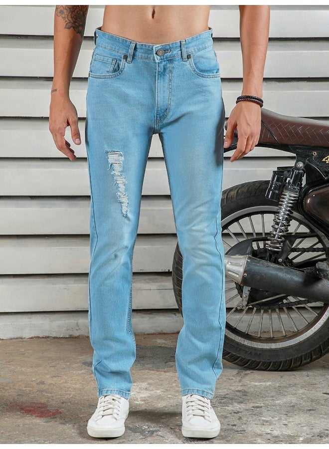 Men’s Straight Tapered Indigo Jeans – Trendy and Comfortable