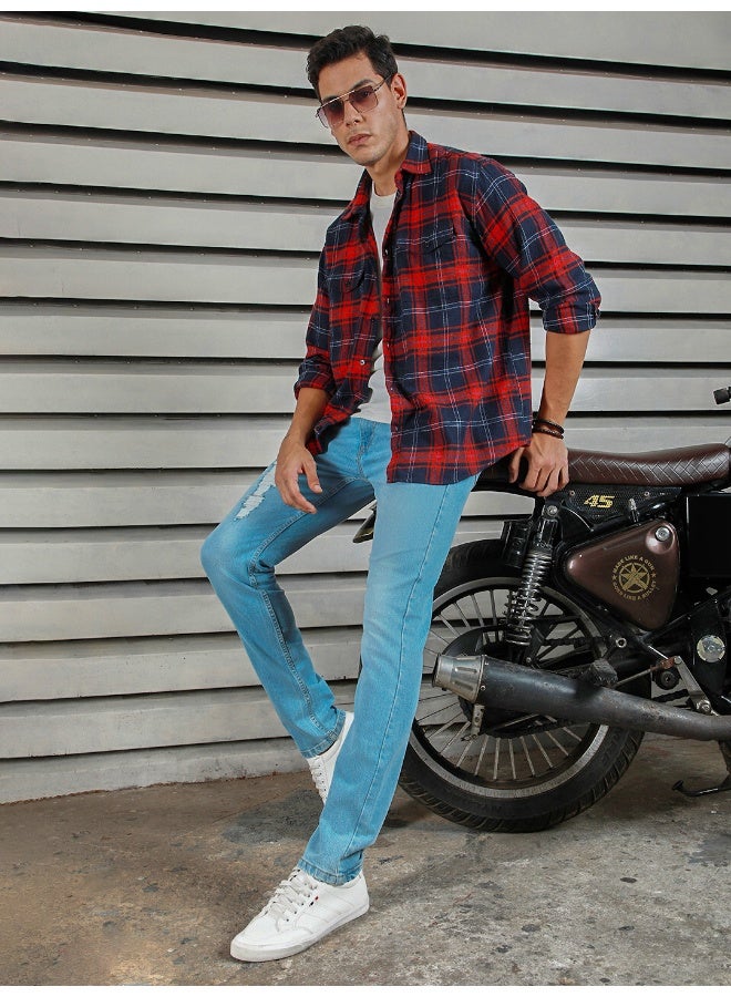 Men’s Straight Tapered Indigo Jeans – Trendy and Comfortable