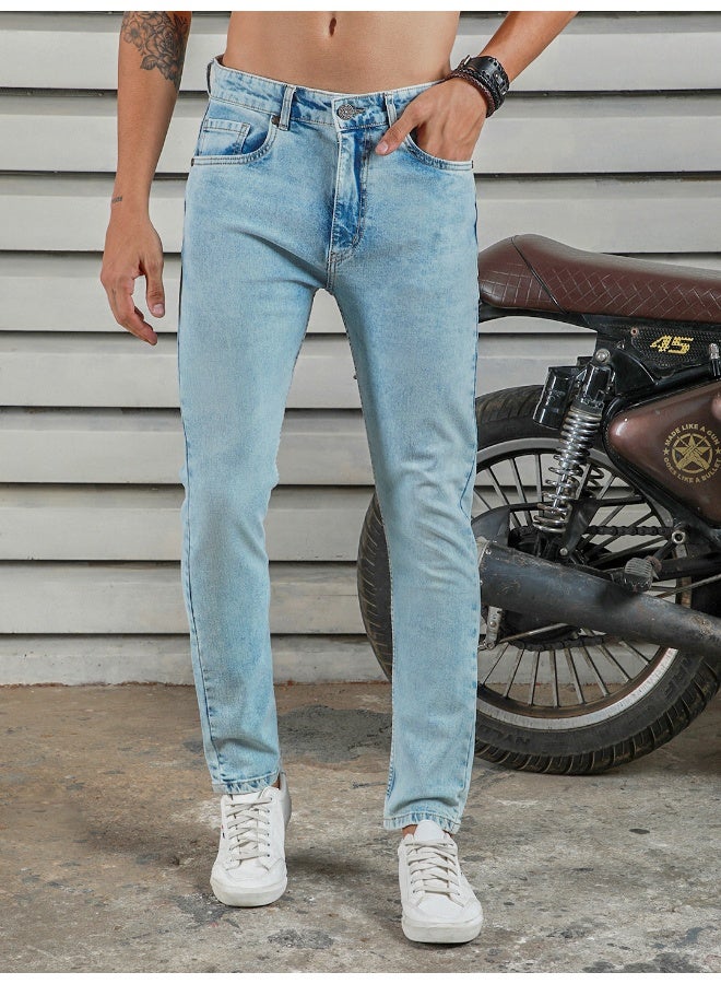 Men’s Straight Tapered Indigo Jeans – Casual and Stylish