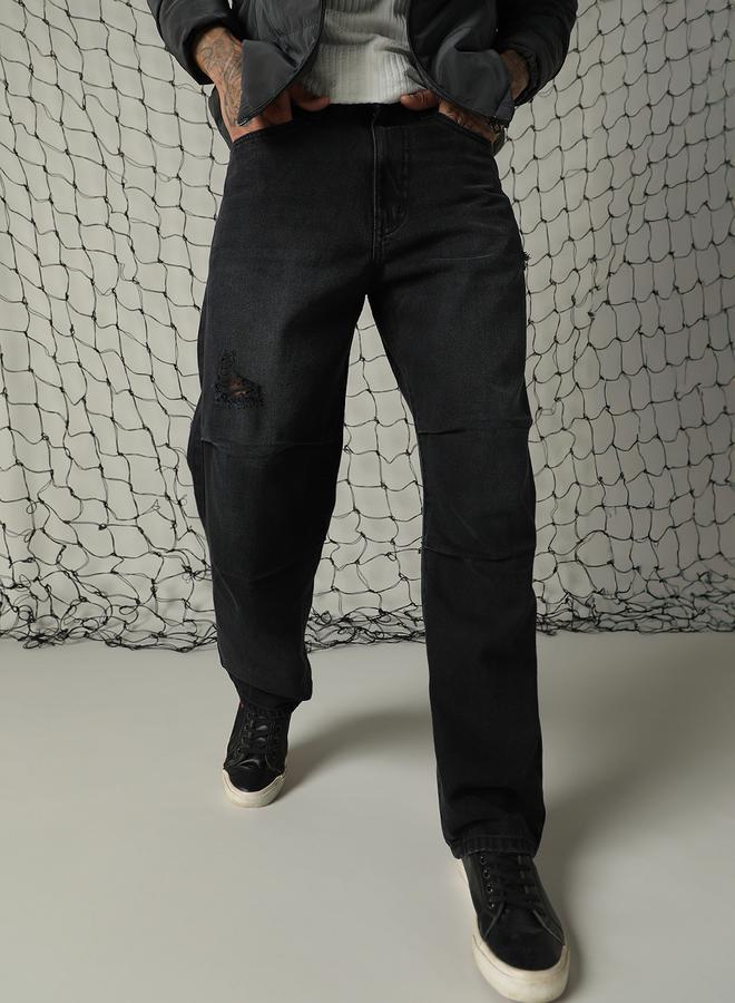 Men Black Jeans - Loose Fit for Comfortable Everyday Wear