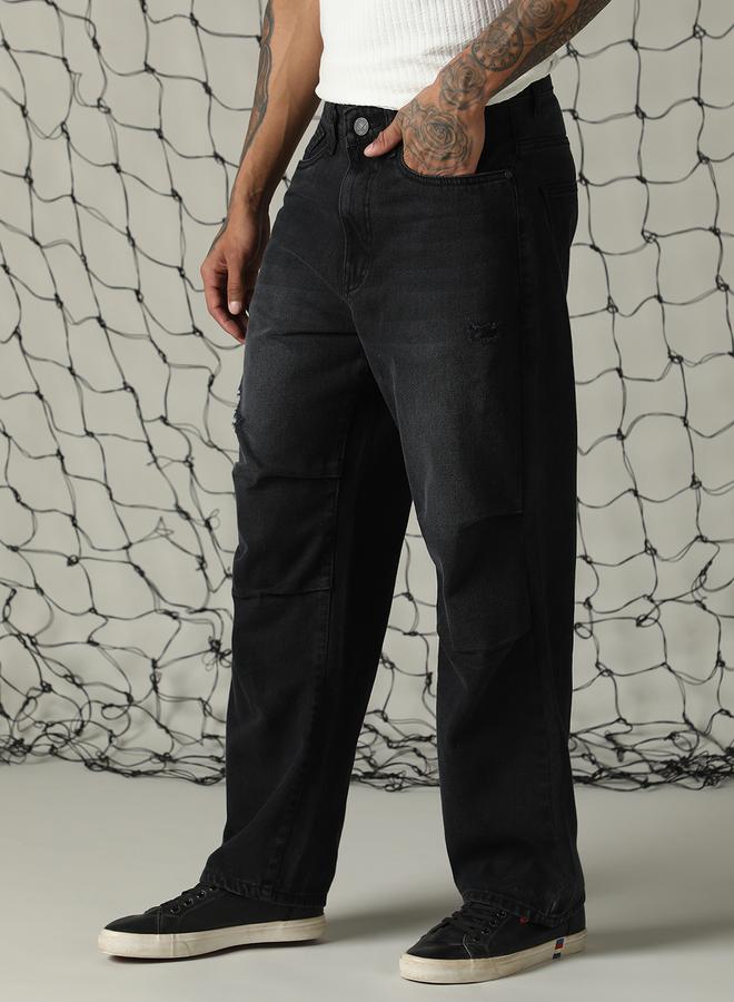 Men Black Jeans - Loose Fit for Comfortable Everyday Wear