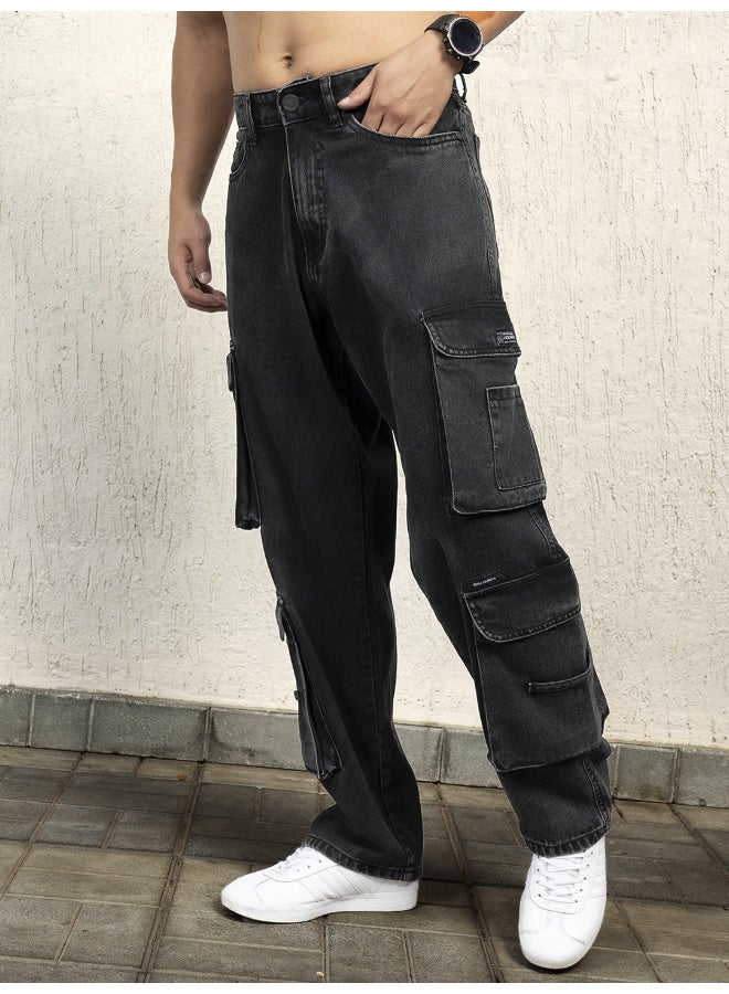 Men Black Jeans - Loose Fit with a Casual Style