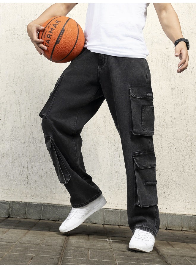 Men Black Jeans - Loose Fit with a Casual Style