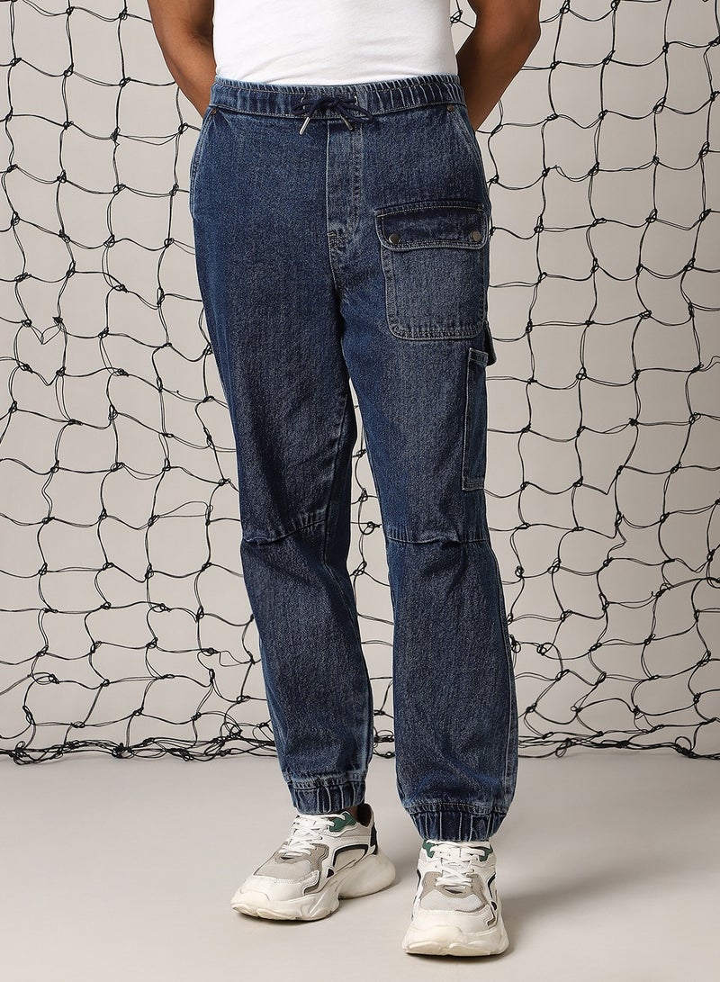 Men's Indigo Jogger Jeans - Loose Fit and Stylish Design