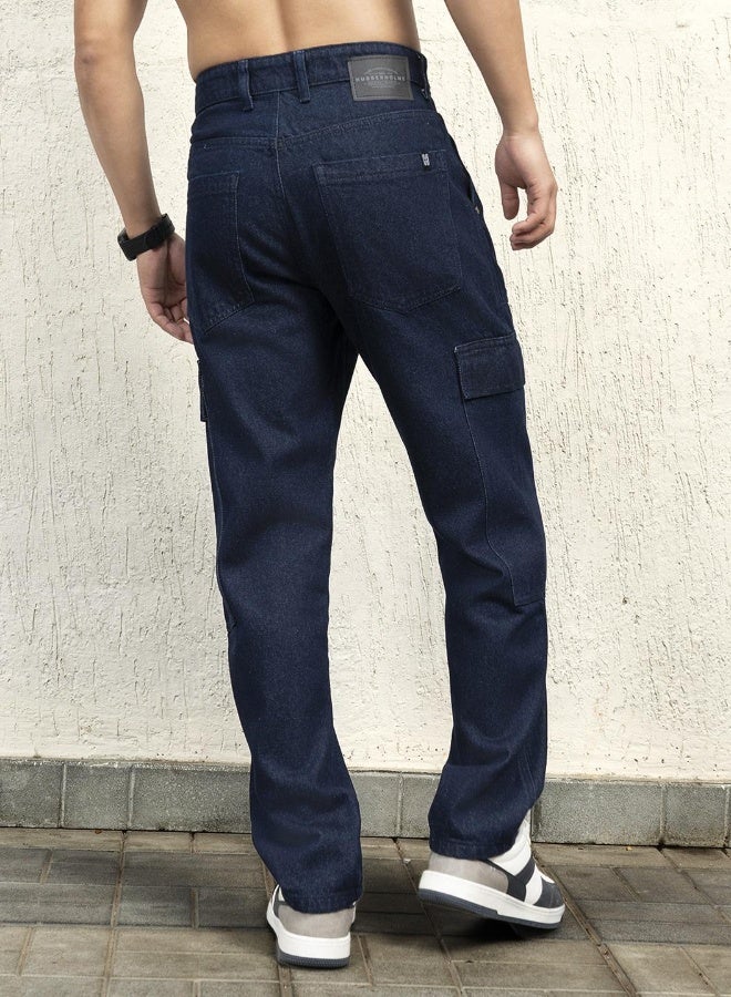 Men Indigo Jeans - Relaxed Tapered for Effortless Style