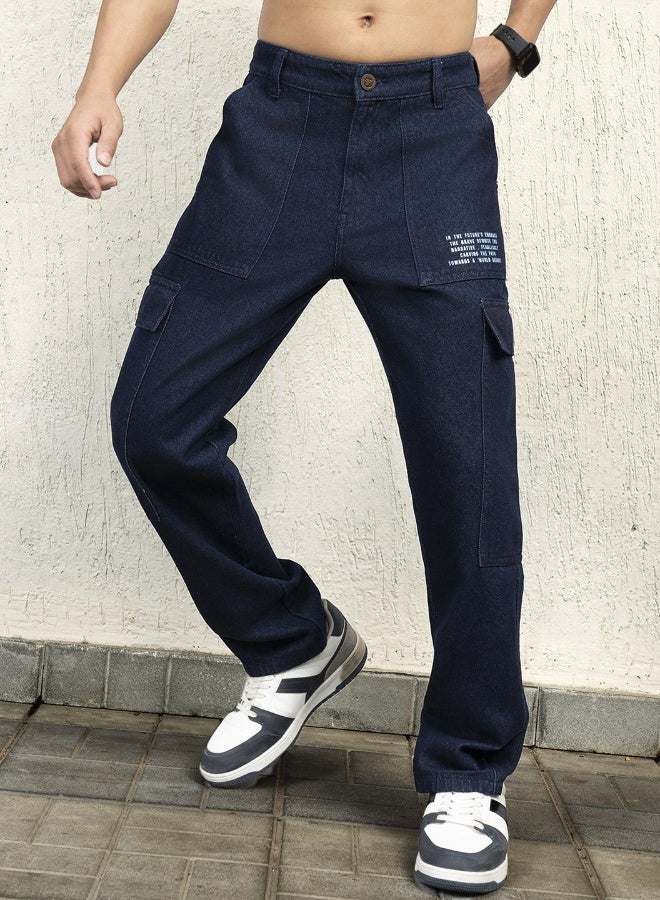 Men Indigo Jeans - Relaxed Tapered for Effortless Style