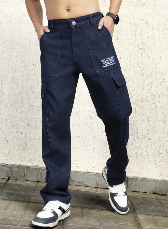 Men Indigo Jeans - Relaxed Tapered for Effortless Style