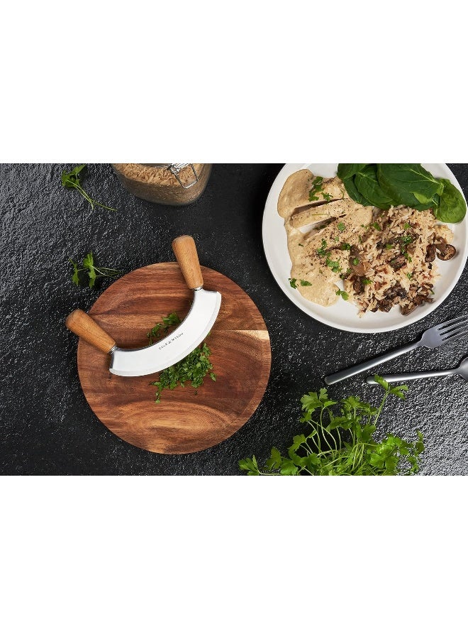 Ashden Mezzaluna and Round Chopping Board Set