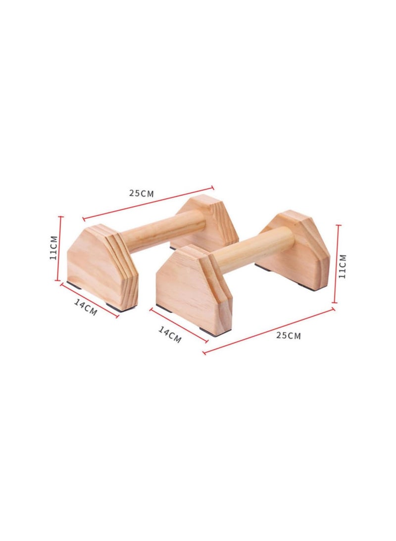 1 Pair Home Fitness Equipment Small Stand Rotating Stand Rotating Push up Parallettes Push up Stand Handstand Bar Push up Bracket Frame Handle Solid Wood To Rotate