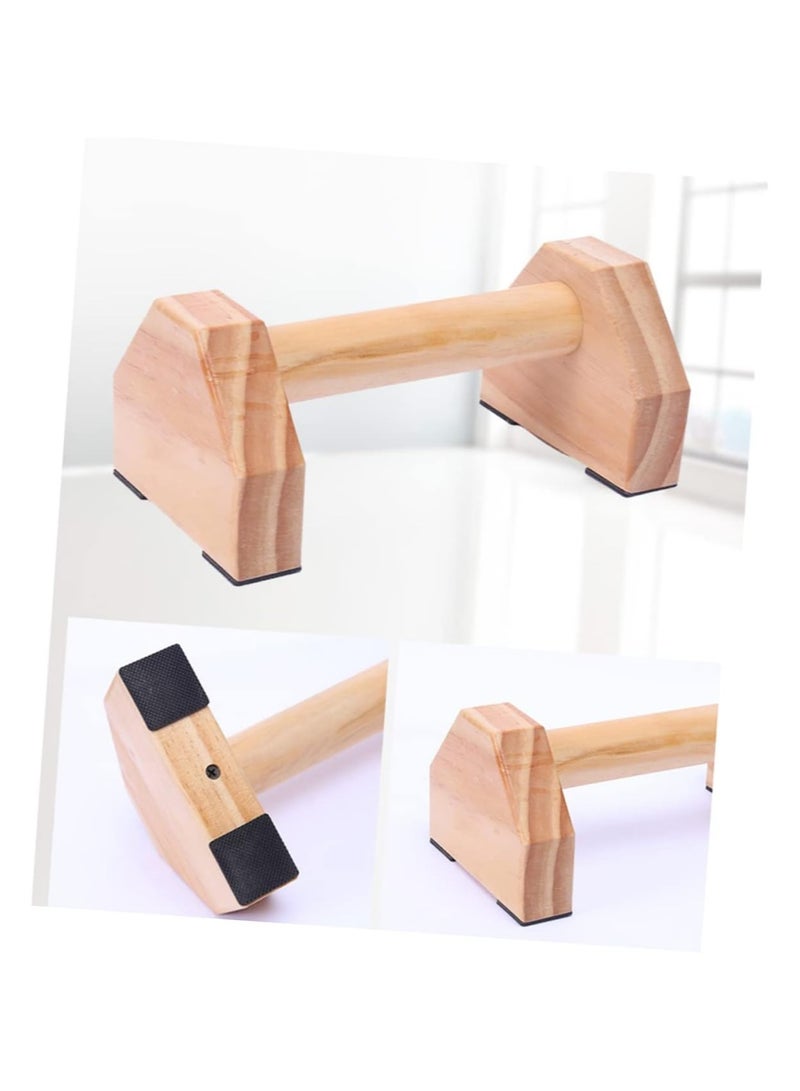 1 Pair Home Fitness Equipment Small Stand Rotating Stand Rotating Push up Parallettes Push up Stand Handstand Bar Push up Bracket Frame Handle Solid Wood To Rotate