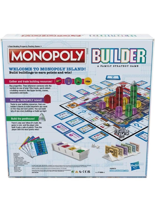 Monopoly Builder Board Game, Strategy Game, Family Game, Games for Children, Fun Game to Play, Family Board Games