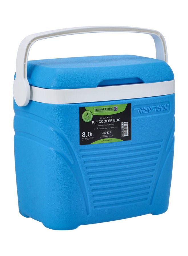 Insulated Ice Cooler Box Blue/White 30.2x19.5x27.8cm