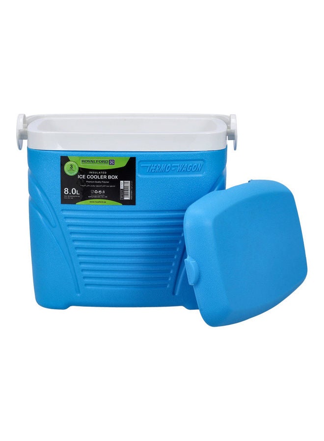 Insulated Ice Cooler Box Blue/White 30.2x19.5x27.8cm