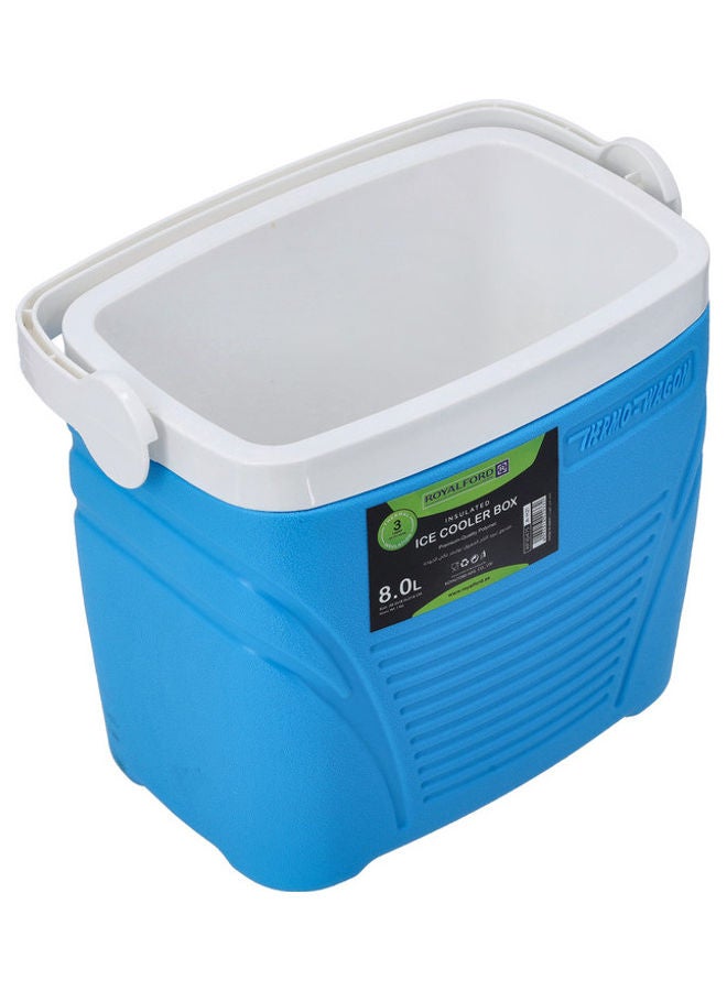 Insulated Ice Cooler Box Blue/White 30.2x19.5x27.8cm