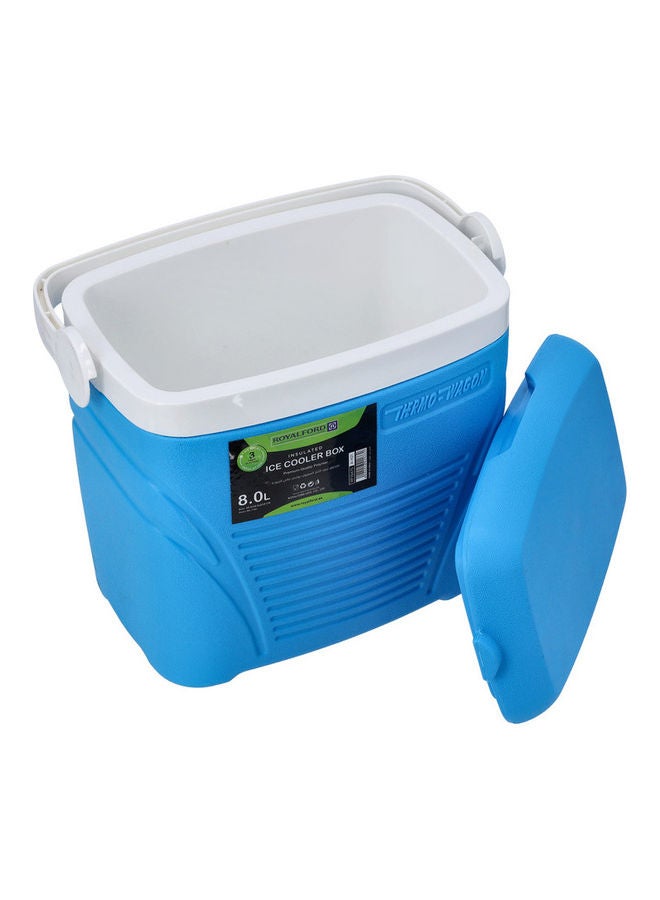 Insulated Ice Cooler Box Blue/White 30.2x19.5x27.8cm