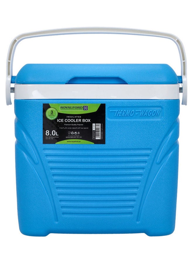 Insulated Ice Cooler Box Blue/White 30.2x19.5x27.8cm