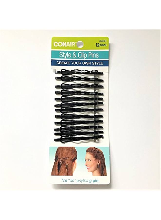 Style & Clip Bobby Pins Black