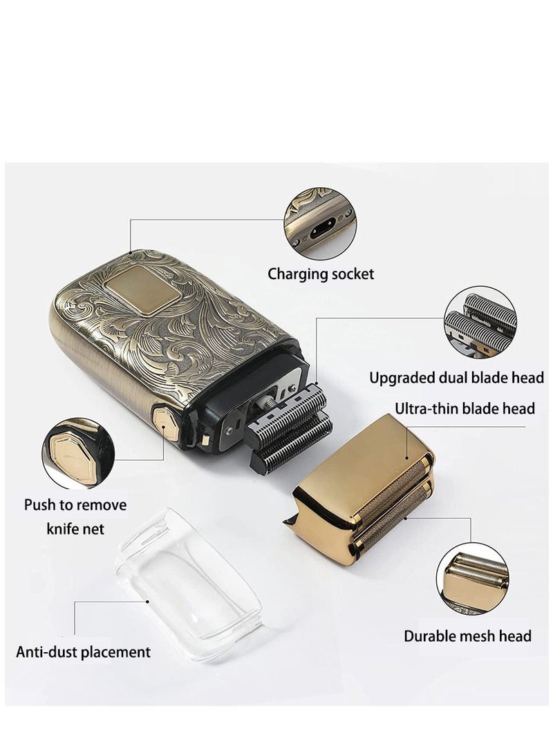 Dual Head Shaver Portable Metal Case Shaver Electric Mini Shaver