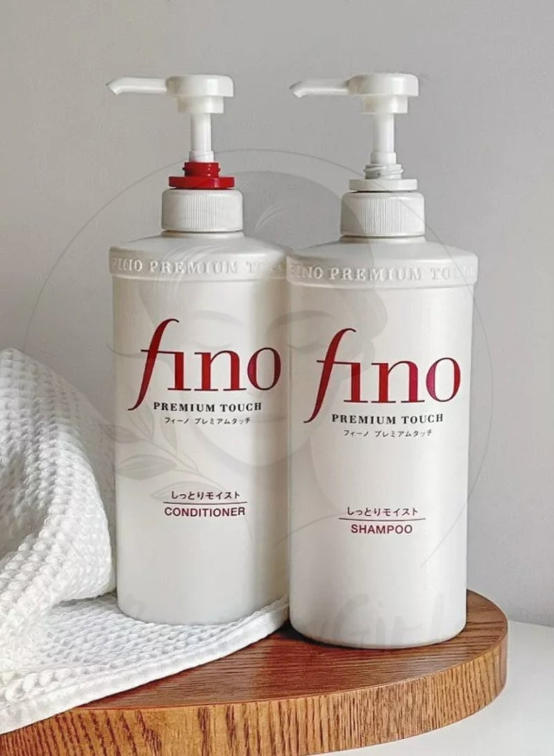 Shiseido Fitit Fino Premium Touch Moist Shampoo 550ml – Deep Moisturizing, Nourishing Shampoo for Dry and Damaged Hair