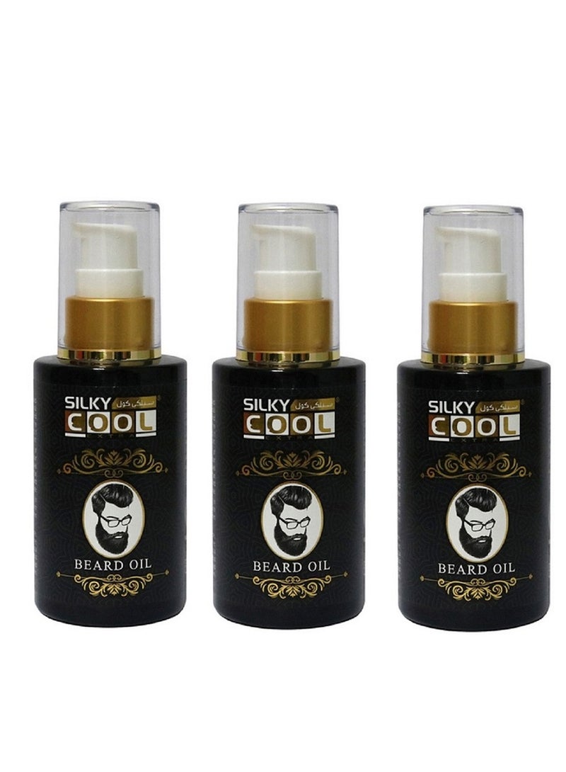 Pack Of 3 Silky Cool Natural Beard Oil 60ml x 3