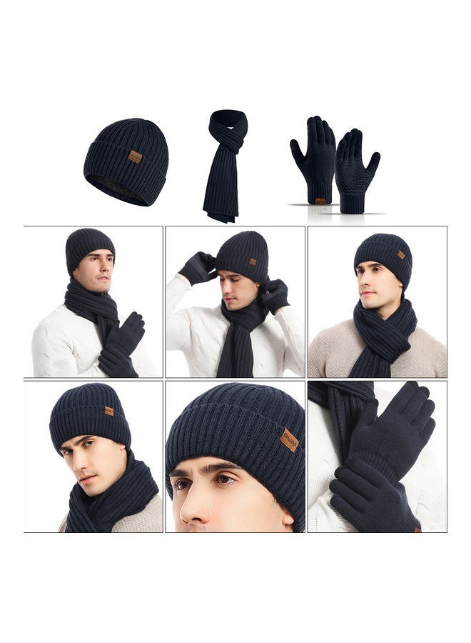 1-Pair Winter Warm Gloves with Hat and Neck Scarf