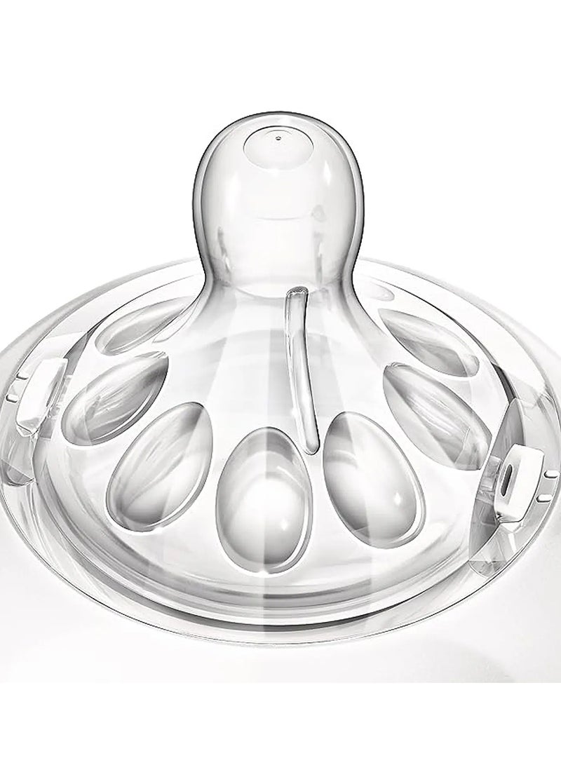 Pack Of 2 Natural Feeding Teats Fast Flow 6 Months Plus  - Clear