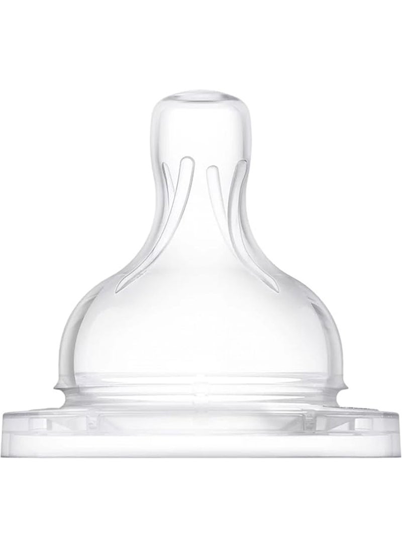 Pack Of 2 Natural Feeding Teats Fast Flow 6 Months Plus  - Clear