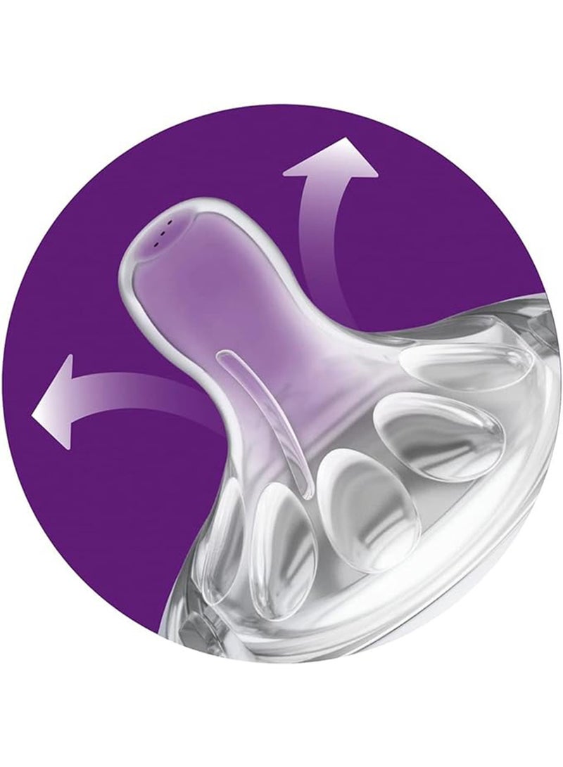 Pack Of 2 Natural Feeding Teats Fast Flow 6 Months Plus  - Clear