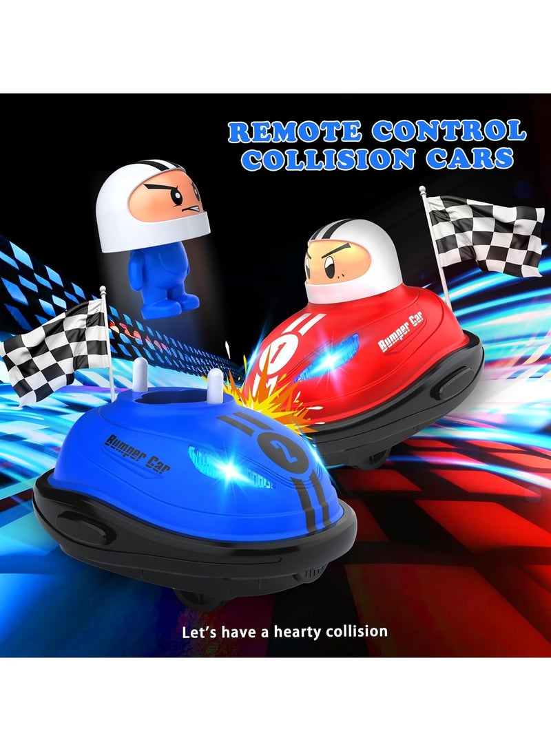 Set of 2 RC Bumper Cars,Remote Control Ejector Battle Bumper Cars with Light,Sound&Electric RC Car Toys-Set of 2 Stunt RC Battle Cars with Drivers Toddler Toys for Age 6+ Boys Girls-Xmas,Gifts