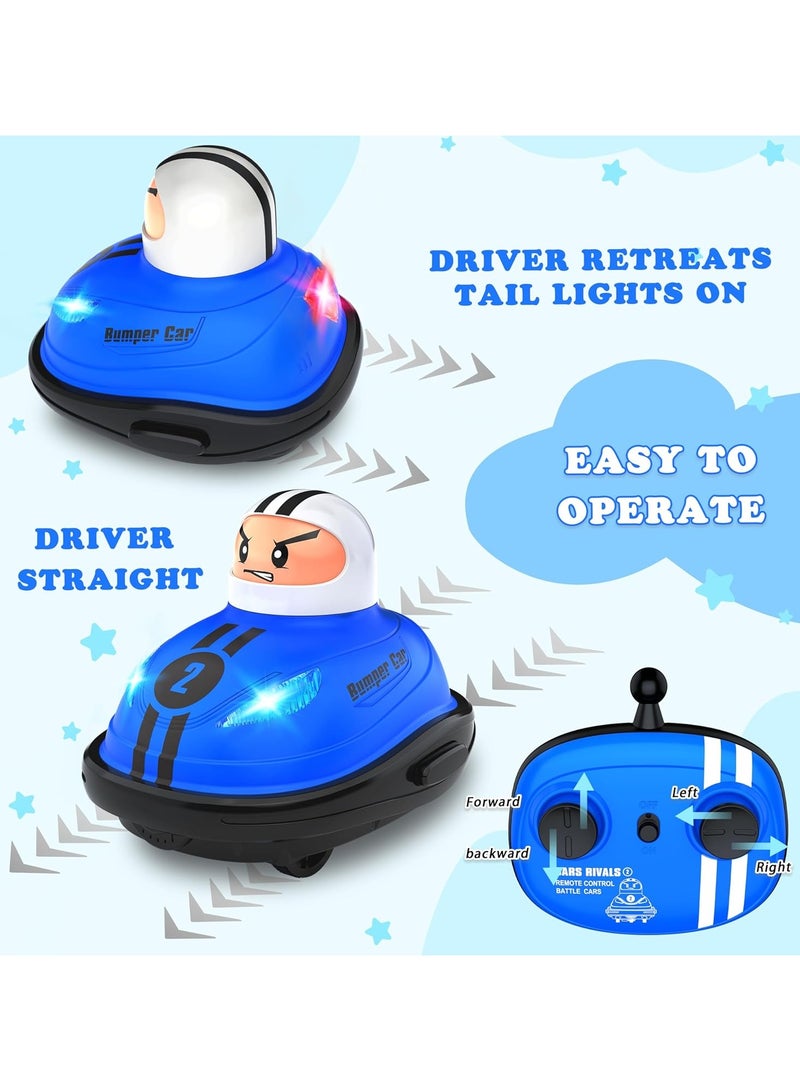 Set of 2 RC Bumper Cars,Remote Control Ejector Battle Bumper Cars with Light,Sound&Electric RC Car Toys-Set of 2 Stunt RC Battle Cars with Drivers Toddler Toys for Age 6+ Boys Girls-Xmas,Gifts