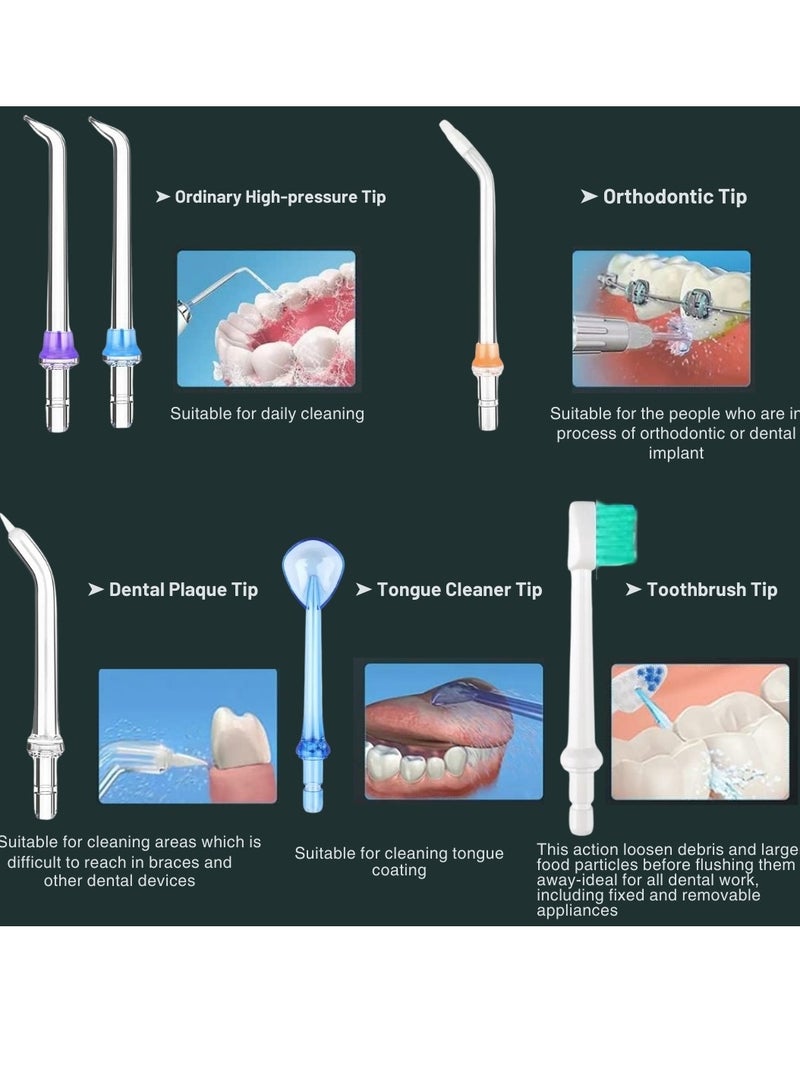 Cordless Water Flosser 300ml Tank Electric Dental Oral Irrigator Teeth Cleaner for Teeth Cleaning 5 Modes Dental Oral Irrigator Portable and Rechargeable IPX7 Waterproof Water Flossing