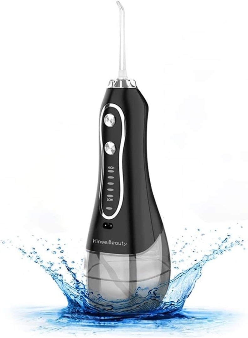 Cordless Water Flosser 300ml Tank Electric Dental Oral Irrigator Teeth Cleaner for Teeth Cleaning 5 Modes Dental Oral Irrigator Portable and Rechargeable IPX7 Waterproof Water Flossing