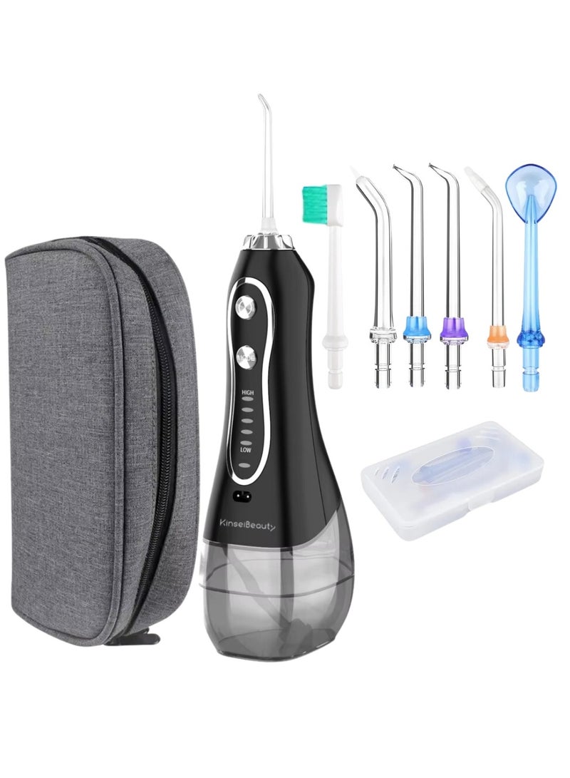 Cordless Water Flosser 300ml Tank Electric Dental Oral Irrigator Teeth Cleaner for Teeth Cleaning 5 Modes Dental Oral Irrigator Portable and Rechargeable IPX7 Waterproof Water Flossing