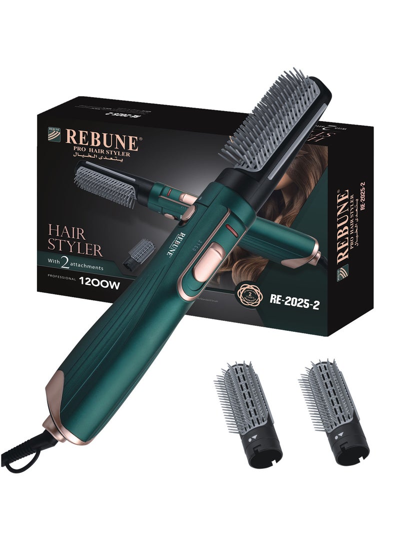 RE-2025 Green 1200W Hair Dryer Brush