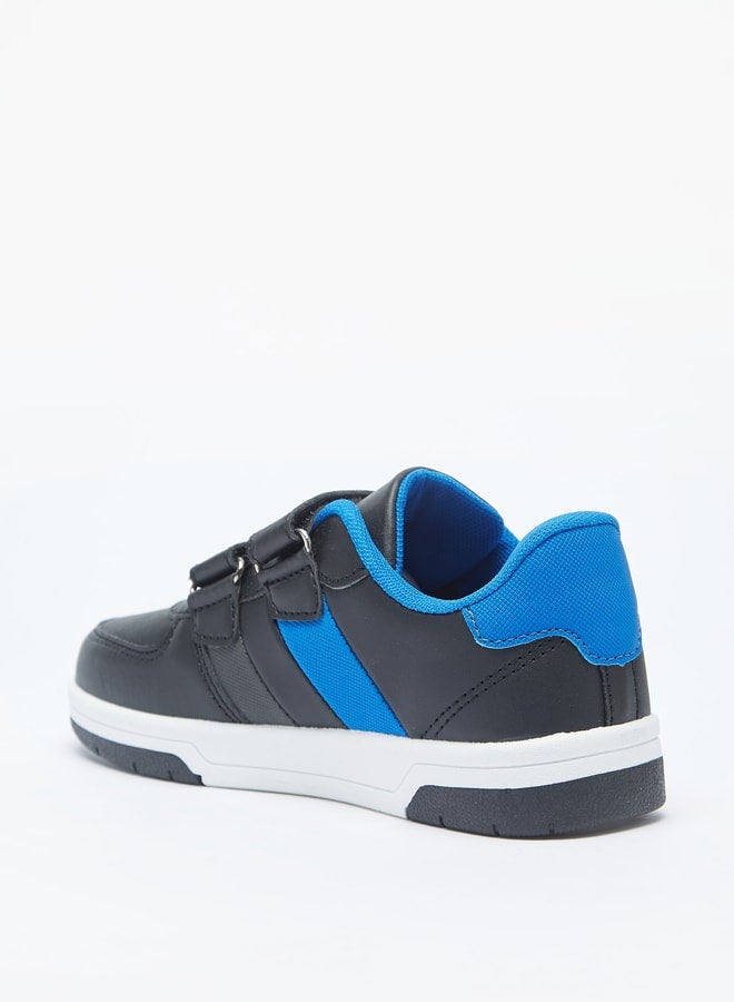 Boys Panelled Sneakers with Hook and Loop Closure