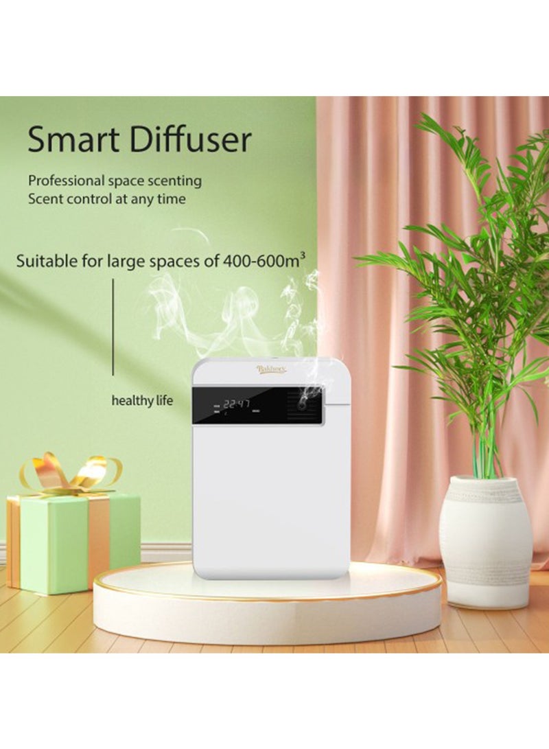 Essential Oil Diffuser MachineWith Adjustable Flow, Bluetooth Operated with auto Shut Off Future, White