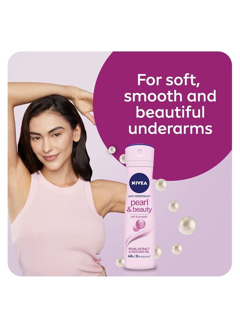 Nivea Pearl and Beauty Antiperspirant for Women 150ml pack of 2