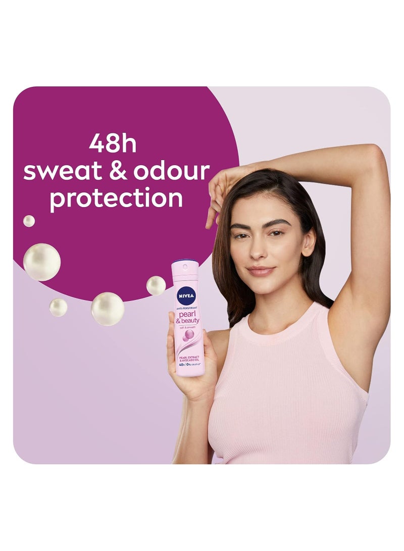 Nivea Pearl and Beauty Antiperspirant for Women 150ml pack of 2