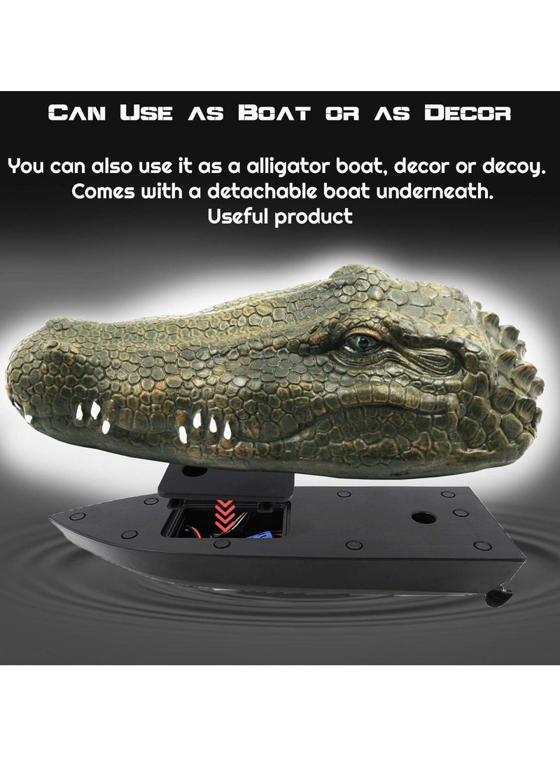 2.4 GHz Remote Control Alligator Head RC Boats Water Toys for Pools and Lakes Large Decoy and Floating Crocodile Head Prank High Simulation Alligator Head RC Boats Prank Toys for Adults and Kids