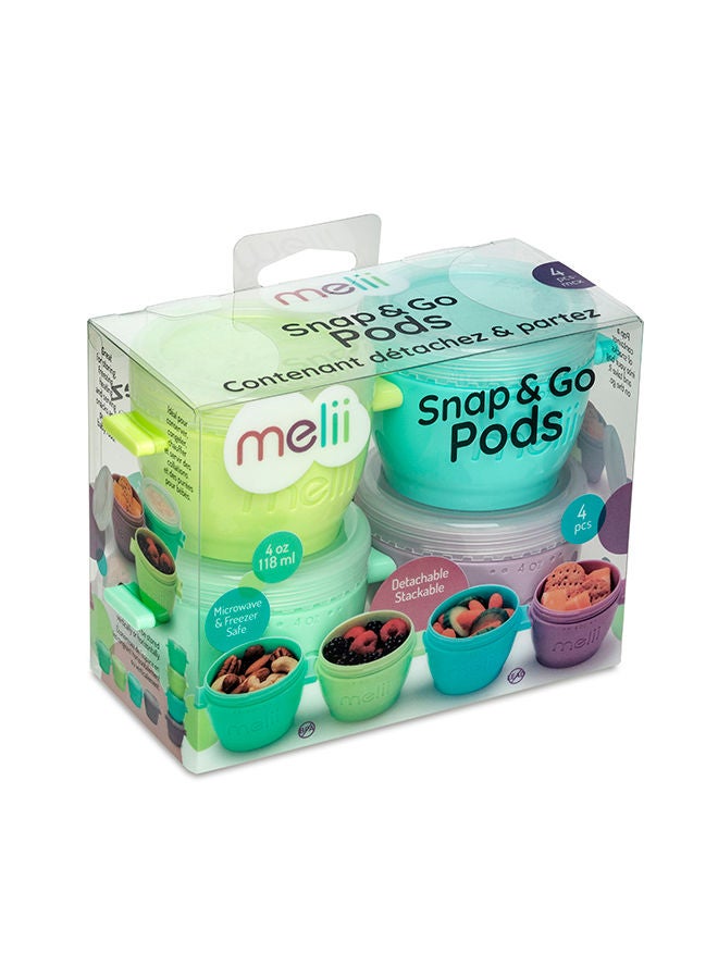 Snap And Go Pods Airtight And Leakproof Baby Food Containers Baby Food Storage Pods For Effortless Mealtime 4Oz Set Of 4