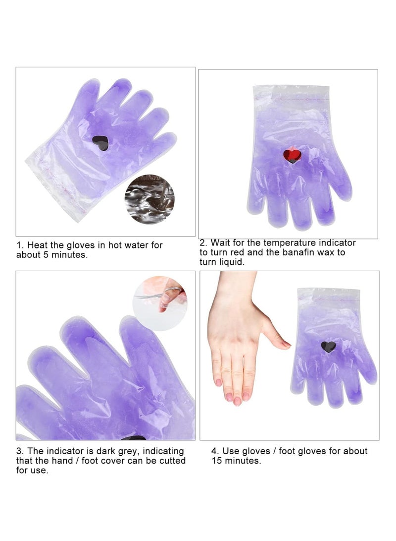 Paraffin Wax Gloves for Hand Manicure Nourishing Gloves Paraffin Wax For Moisturizing Hydrating Hands Scented Disposable Microwaveable Thermal Therapy Soft Smooth Deeply Hydrates Wax Therapy