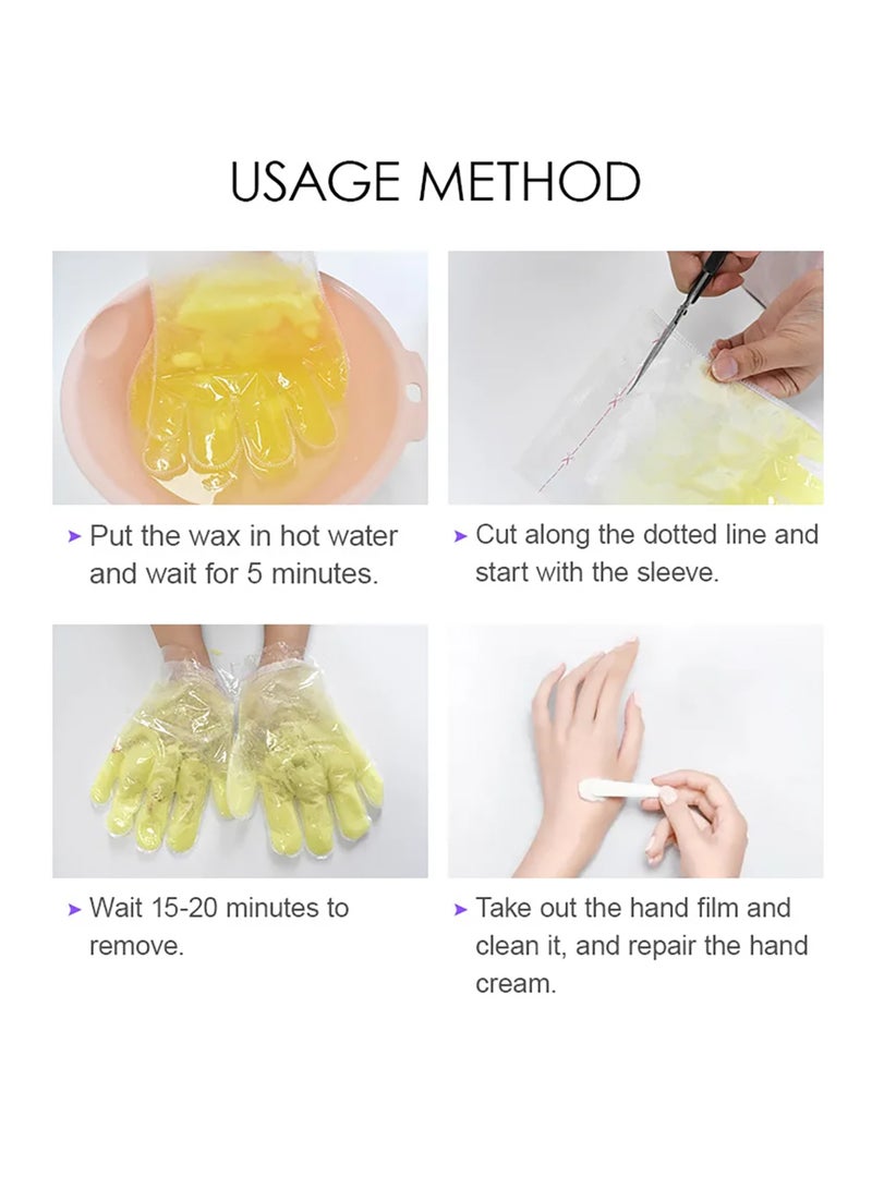 Paraffin Wax Gloves for Hand Manicure Nourishing Gloves Paraffin Wax For Moisturizing Hydrating Hands Scented Disposable Microwaveable Thermal Therapy Soft Smooth Deeply Hydrates Wax Therapy