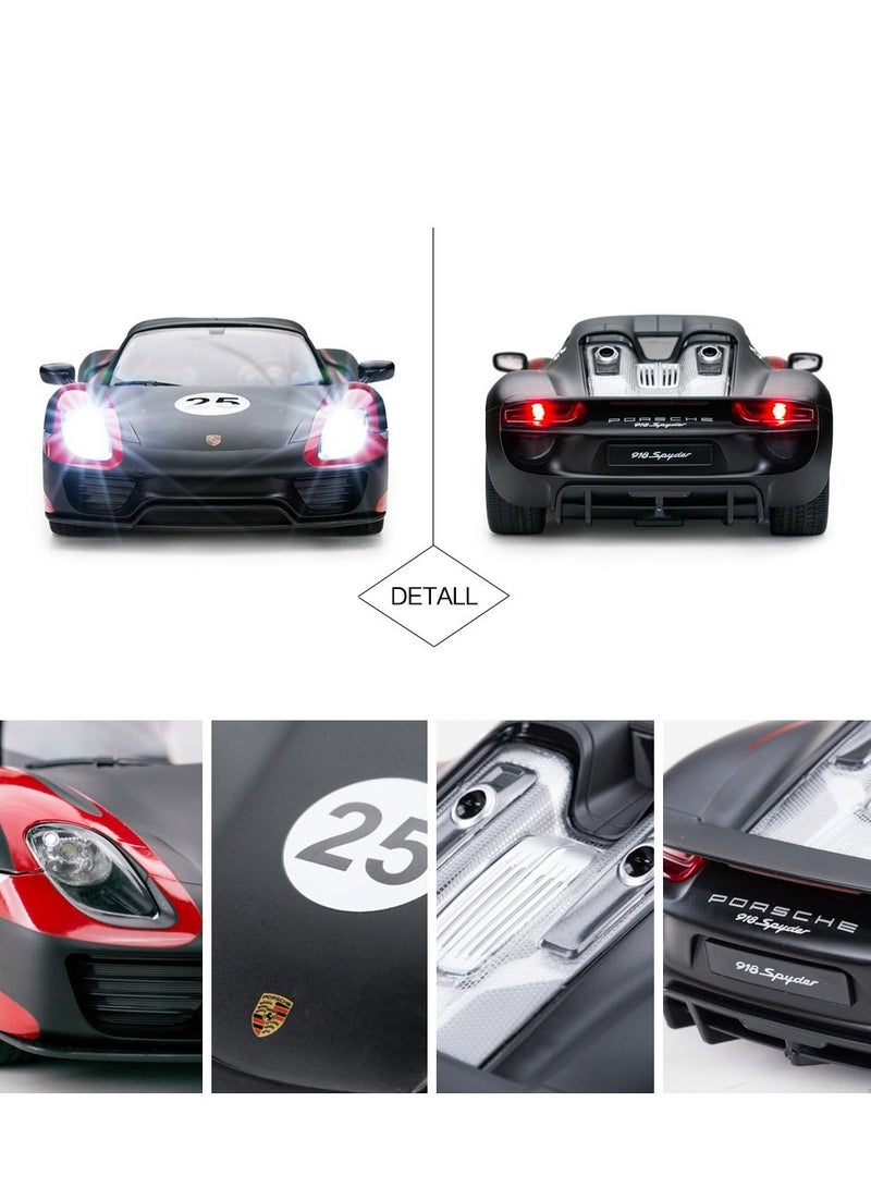 Remote Control Car 1/14 Scale Remote Control Model for Porsche 918 Spyder Electric Sport Racing Hobby Toy Car Model Vehicle for Boys,Girls,Teens and Adults Gift Blcak