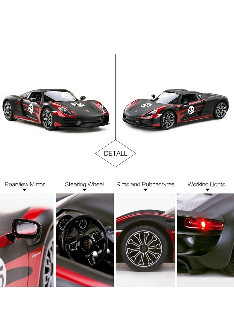Remote Control Car 1/14 Scale Remote Control Model for Porsche 918 Spyder Electric Sport Racing Hobby Toy Car Model Vehicle for Boys,Girls,Teens and Adults Gift Blcak