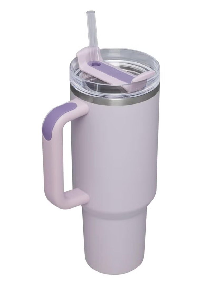 Quencher H2.0 FlowState Stainless Steel Vacuum Insulated Tumbler with Lid and Straw for Water, Iced Tea or Coffee, Smoothie and More, Orchid , 40 oz