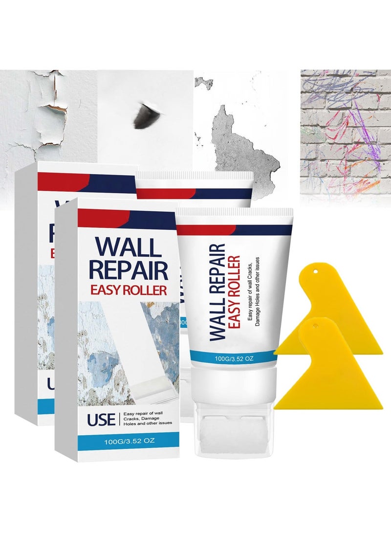 Wall Mending Ointment, 2Pcs Home Wall Repair Cream, 3 in 1 Repair Applicator Wall, Crack Filler for Walls, Patching Plaster Wall Repair,Wall Mending Agent, Hole Patching Kit Wall Drywall