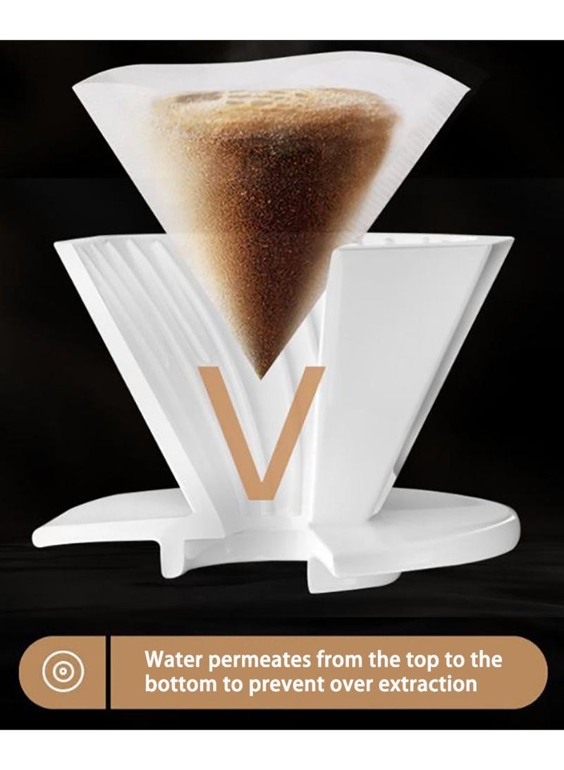 Pour Over Coffee Maker Set,Coffee Kettle,Bean Grinder,Filter Cup,Filter Paper,Cup,Thermometers all in 1 Gift Box