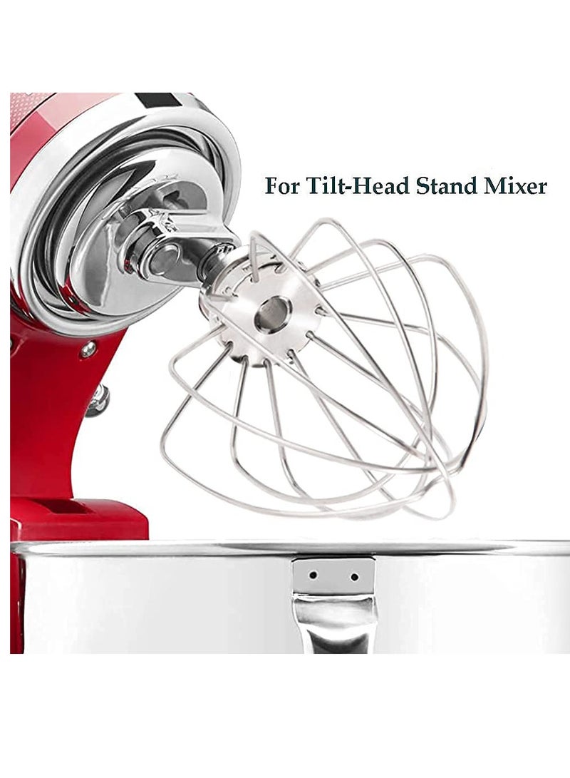 Stainless steel Wire Whip Attachment for KitchenAid Tilt-Head Stand Mixer Accessory K45WW Replacement, Egg Cream Stirrer, Cakes Mayonnaise Whisk, Whipping Egg White, Dishwasher Safe