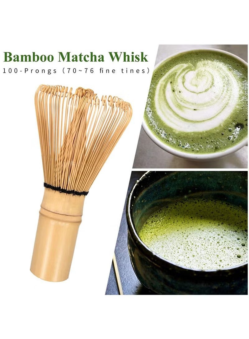 4 Piece Matcha Whisk Set Matcha Tea Set With Ceramic Bowl Prong Bamboo Whisk Whisk Holder And Traditional Scoop Matcha Stirrer Set For A Traditional Cup Of Matcha Black